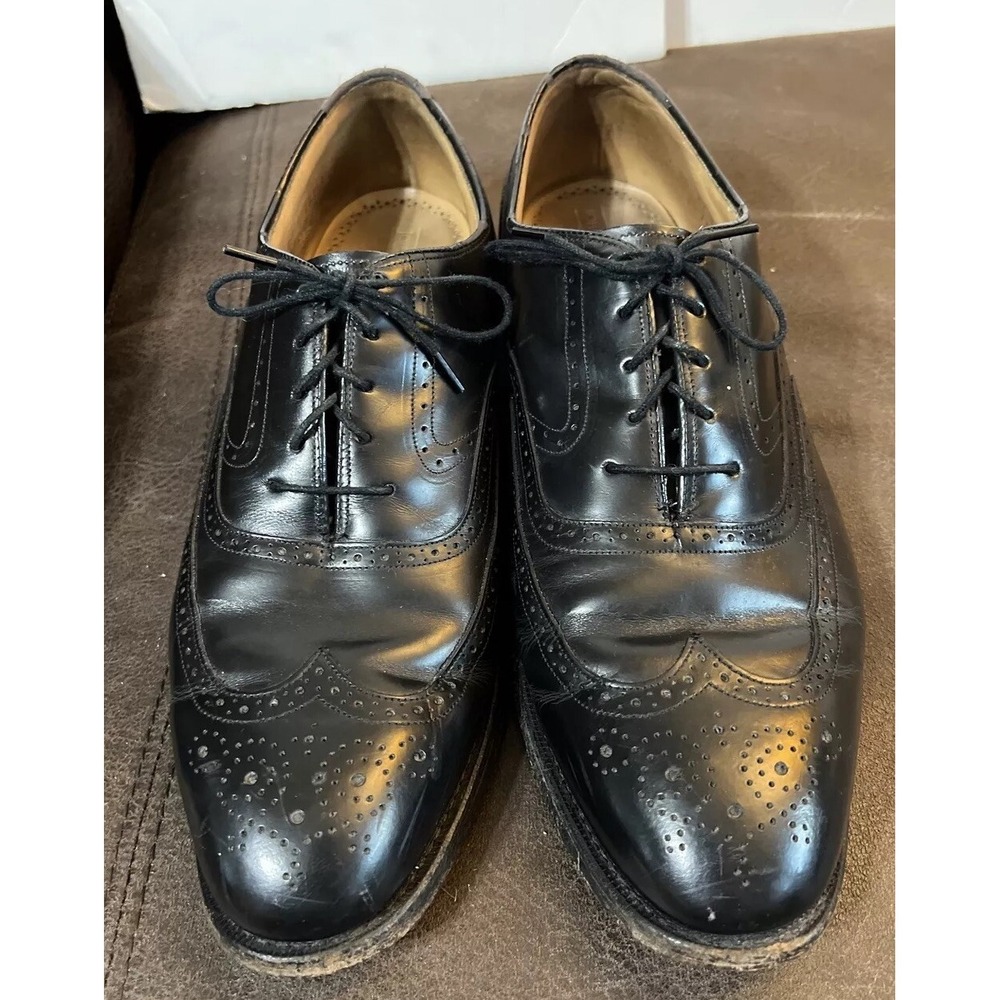Johnston & Murphy Limited Wingtip Oxford Lace Up Shoes‎ Men's SZ 9 1/2 Black